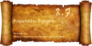 Kopstein Ferenc névjegykártya